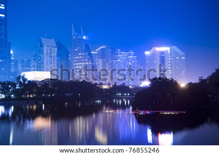 the night view of shenzhen special economic zone,China