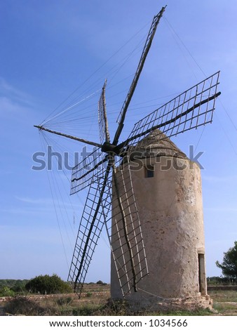 Flour windmill in the island of Formentera (Spain), more than 200 years old
