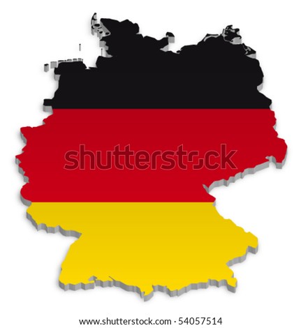 A simple 3D vector map of Germany.