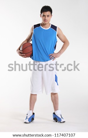 Similar – Image, Stock Photo Confident basketball player standing on playground