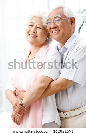 A shot of old couple at home