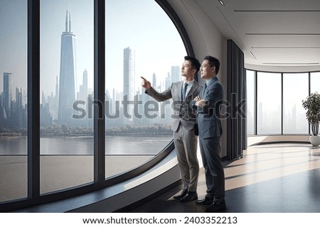 Image, Stock Photo Asian businessman standing in street