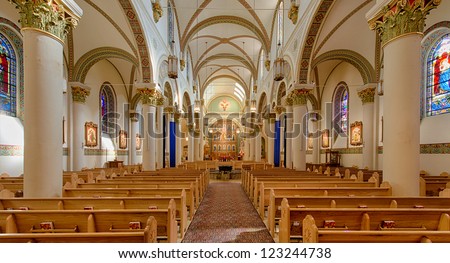 Santa Fe, New Mexico - December 5: Interior Of The Saint Francis ...