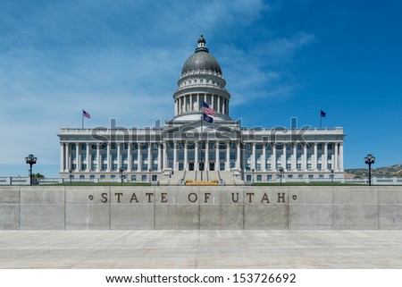 SALT LAKE CITY, UTAH - AUGUST 15: Utah State Capitol building on Capitol Hill on August 15, 2013 in Salt Lake City, Utah