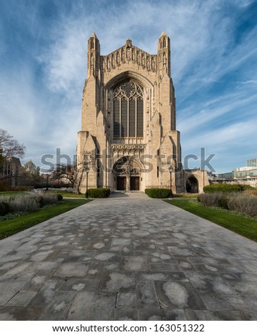 Rockefeller Chapel on the campus of the University of Chicago in Chicago, Illinois