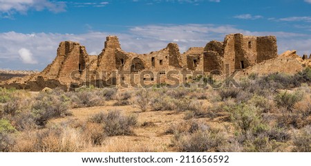 Pueblo Bonito at the Chaco Culture National Historical Park in New Mexico
