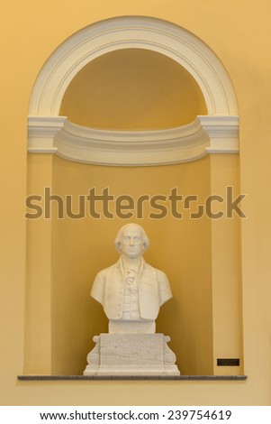 RICHMOND, VIRGINIA - DECEMBER 14: Bust of President Zachary Taylor in the Virginia State Capitol on December 14, 2014 in Richmond, Virginia