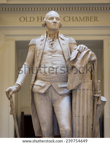 RICHMOND, VIRGINIA - DECEMBER 15: George Washington statue in the rotunda of the Virginia State Capitol on December 15, 2014 in Richmond, Virginia