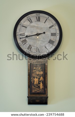 RICHMOND, VIRGINIA - DECEMBER 15: 18th century English dial clock in the Jefferson Room of the Virginia State Capitol on December 15, 2014 in Richmond, Virginia