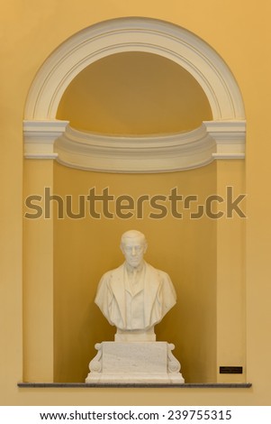 RICHMOND, VIRGINIA - DECEMBER 14: Bust of President Woodrow Wilson in the Virginia State Capitol on December 14, 2014 in Richmond, Virginia