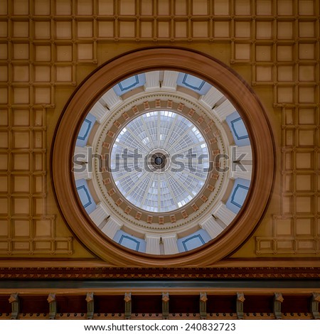 COLUMBIA, SOUTH CAROLINA - DECEMBER 9: Inner dome of the South Carolina State House on December 9, 2014 in Columbia, South Carolina