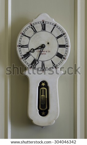 CONCORD, NEW HAMPSHIRE - JULY 29: Clock in the Senate chamber of the New Hampshire State House on July 29, 2015 in Concord, New Hampshire