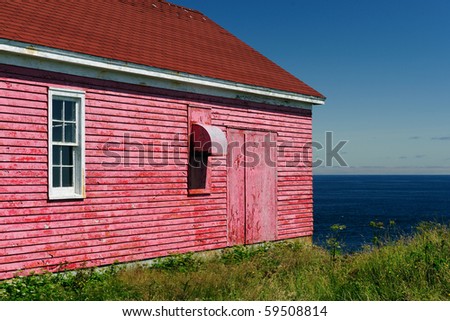 Pink building on the Atlantic Ocean