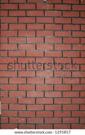 red brick wall ,vertical