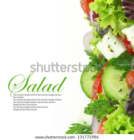 Close up of fresh mixed vegetables salad