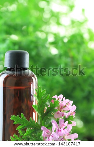 Bottle of Geranium essential oil