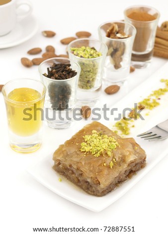 Mediterranean traditional sweet dessert baklava