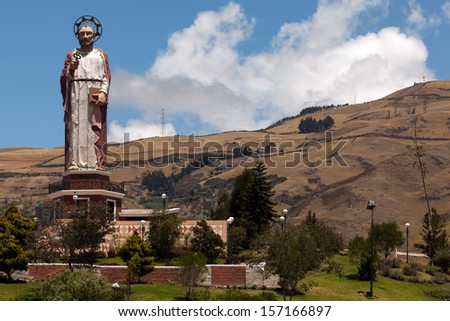 Monument to Saint Peter the patron saint of the city of Alausi, built by the Ecuadorian artist Eddie Crespo. This monument is located in Loma de Lluglli, and can be seen from any point in the city.