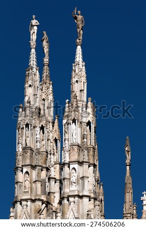 Milan Cathedral is famous for its its complexity, with decorations in even the most hidden places. The cathedral is ornate with more than 100 marble spires and well over 2000 marble statues.