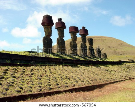 Ahu Nau Nau on the Easter Island