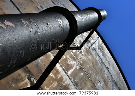Large iron pipe strapped to side of community water tank with blue sky above