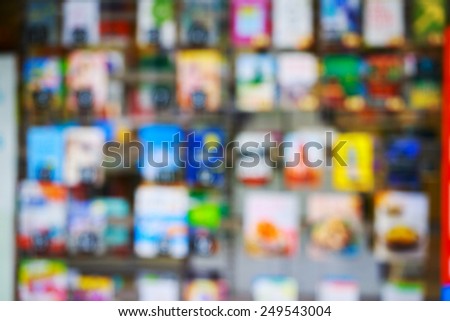 Abstract blurred background with a book store for your design