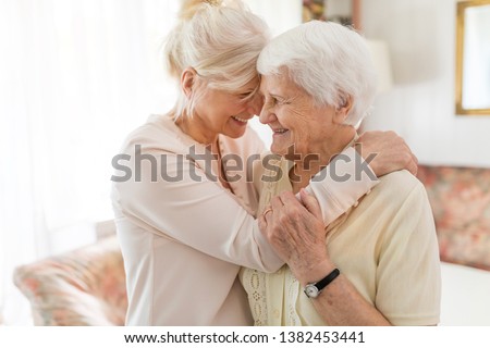 Similar – Image, Stock Photo Senior woman spending quality time with her daughter