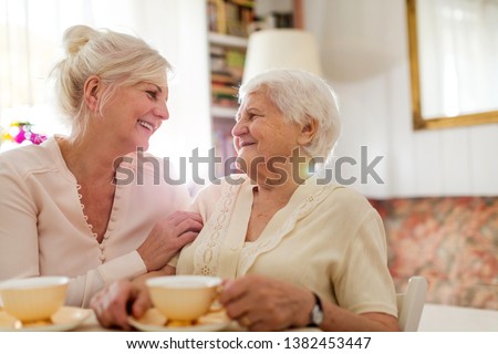 Similar – Image, Stock Photo Senior woman spending quality time with her daughter