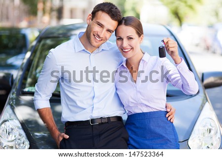 Similar – Image, Stock Photo A proud car owner in 1936 in Gdansk, with his fancy runabout.