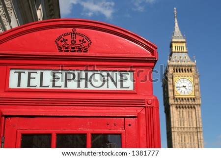 Phone box and Big Ben, London