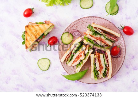 Similar – Image, Stock Photo Tasty sandwich on plate in cafe