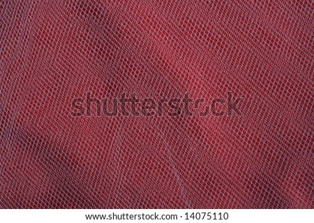 Red Fabric Seamless Background with blue mesh over it