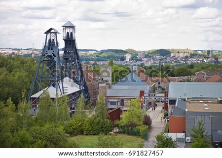 Similar – Image, Stock Photo Steel plant, colliery , old huge pipelines and steel constructions in a colliery. Steel extraction