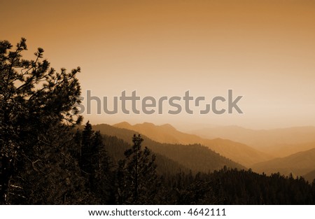 Beautiful Mountain Vista in the High Sierra Nevada Mountains