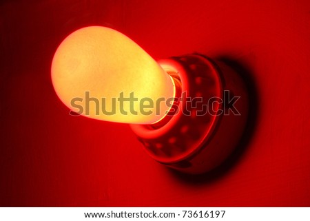 Red emergency light bulb