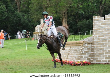 HONG KONG - AUGUST 11: Tristao Saulo of Brazil  participates in Eventing Cross-Country, Olympic Equestrian Events August 11, 2008 in Hong Kong, China