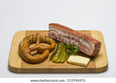 Snack Plate with smoked pork belly and side dishes