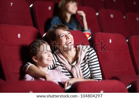 Image, Stock Photo Mother and Daughter watching sunset