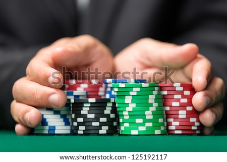 Poker player going \