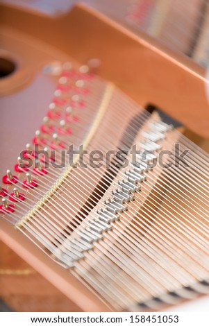 Close up of piano chords. Concept of music and creative hobby