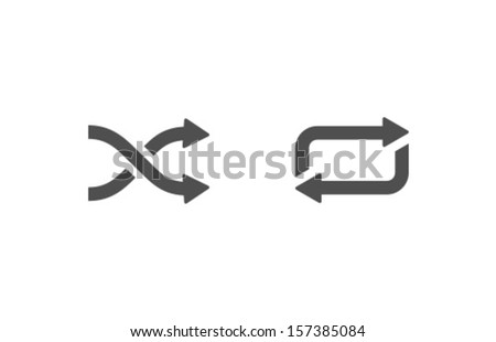Vector Shuffle Repeat Icon Symbol Set