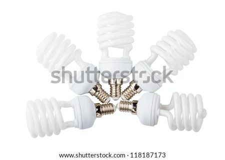 Power saving up lamps isolated on a white background