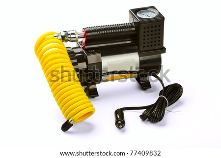The automobile compressor isolated on a white background