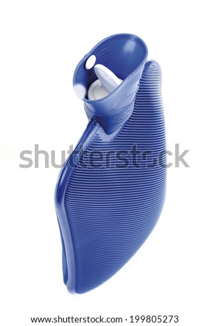 Blue hot-water bottle, close-up