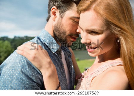 Beautiful young couple falling in love