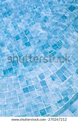 Tiles on swimming pool ground