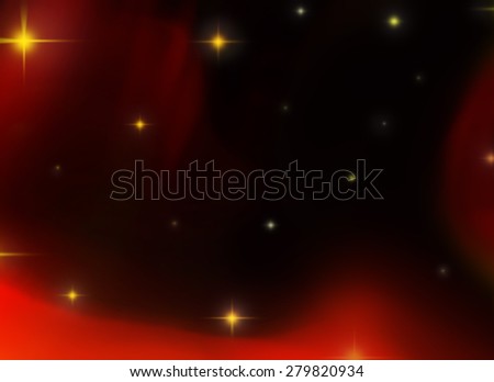 Black and red background with stars