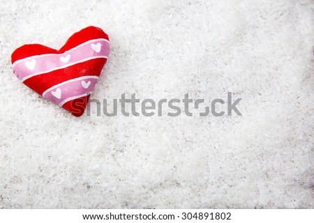 Heart in artificial snow