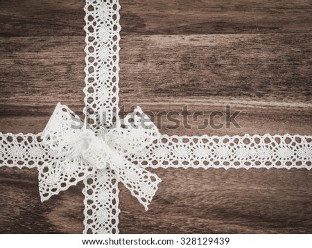 Christmas, lace, background wood, present