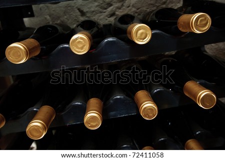 many bottles of wine in a wine cellar